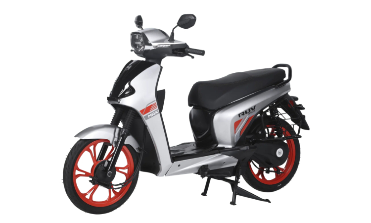 BGauss RUV 350 Platinum silver with rouge orange wheels