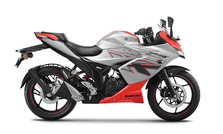 Suzuki Gixxer SF Metallic Sonic Silver/Pearl Blaze Orange