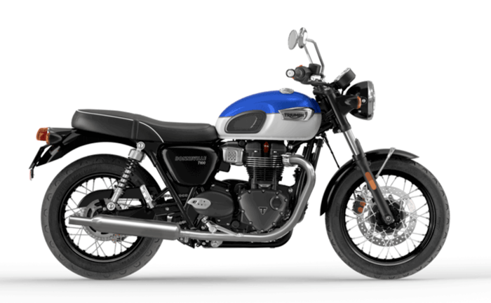 Triumph Bonneville T100 Lucerne Blue Fusion White